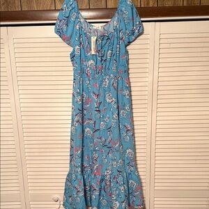 Floral Blue Maxi Dress